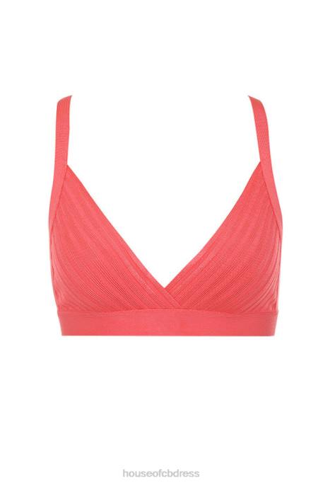 House of CB Jae Coral Bandage Bralet Top Clothing 4H6N819