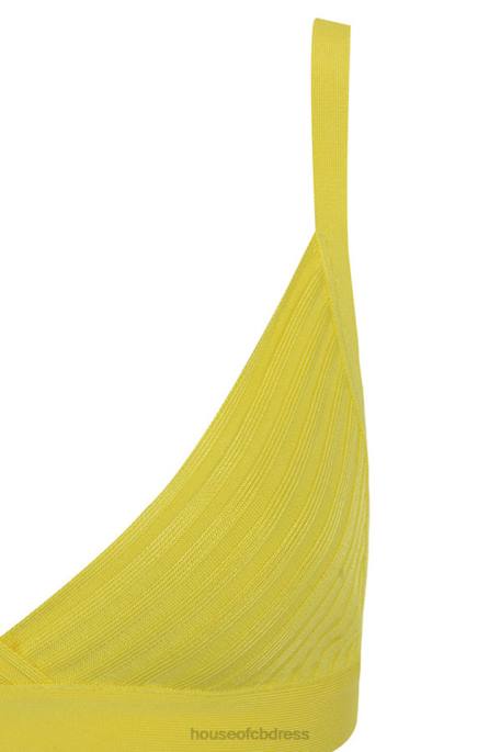House of CB Jae Yellow Bandage Bralet Top Clothing 4H6N817