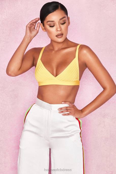 House of CB Jae Yellow Bandage Bralet Top Clothing 4H6N817