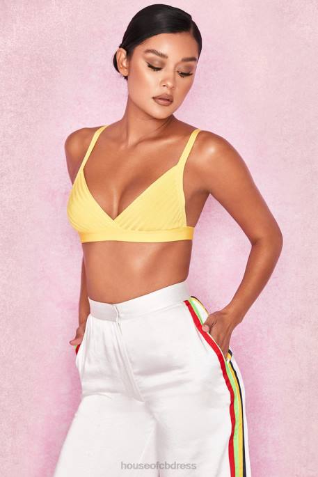 House of CB Jae Yellow Bandage Bralet Top Clothing 4H6N817