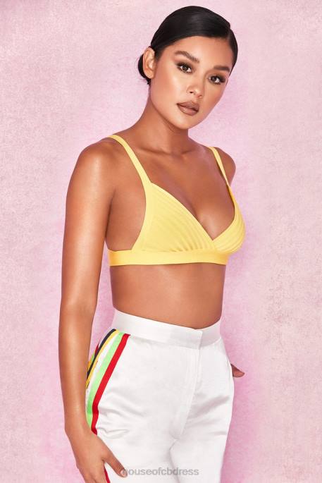 House of CB Jae Yellow Bandage Bralet Top Clothing 4H6N817