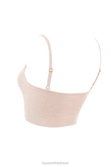 House of CB Lorna Cream Fluffy Knit Crop Top Clothing 4H6N779
