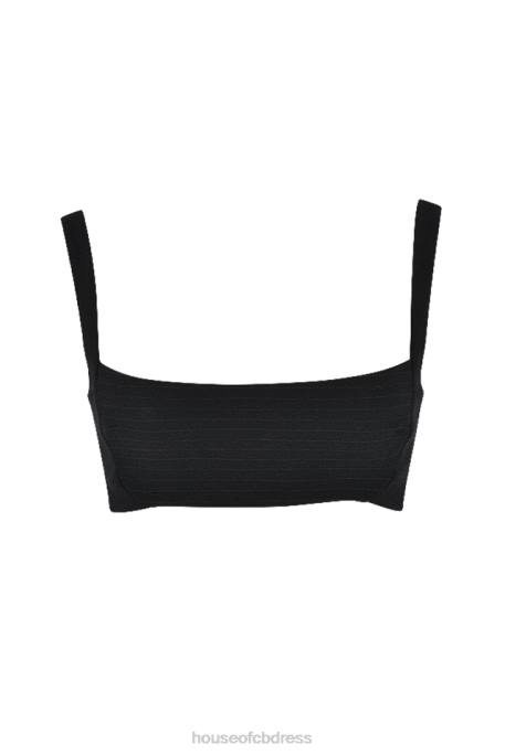 House of CB Luciana Black Pleated Bandeau Top Clothing 4H6N724