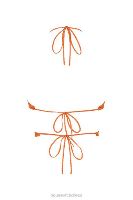 House of CB Mistress Rocks Vacay Mode Orange Halter Neck Crop Top Clothing 4H6N747
