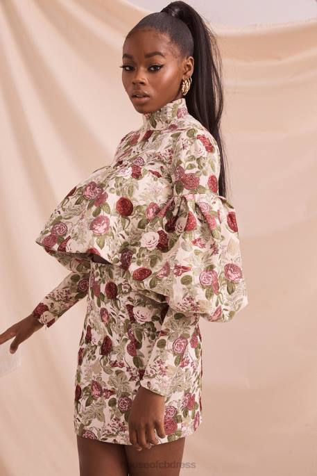 House of CB Naeve Vintage Floral Ruffle Top Clothing 4H6N809