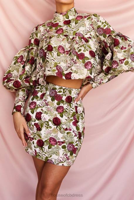 House of CB Naeve Vintage Floral Ruffle Top Clothing 4H6N809