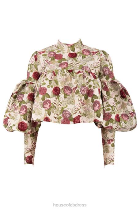 House of CB Naeve Vintage Floral Ruffle Top Clothing 4H6N809