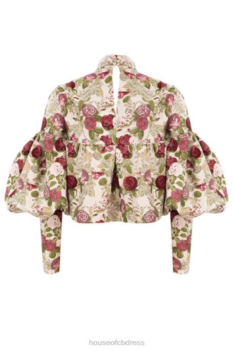 House of CB Naeve Vintage Floral Ruffle Top Clothing 4H6N809