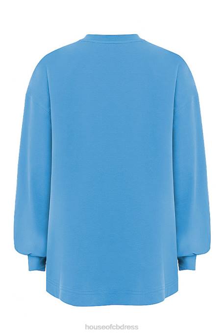 House of CB Strata Blue Long Sleeve Top Clothing 4H6N785