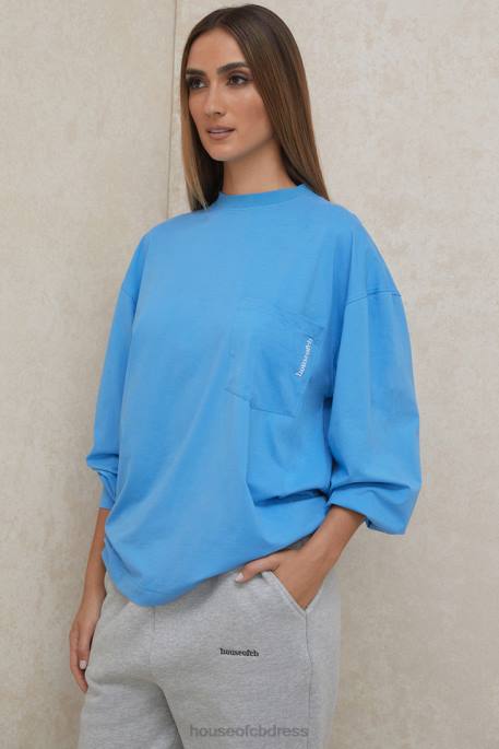 House of CB Strata Blue Long Sleeve Top Clothing 4H6N785