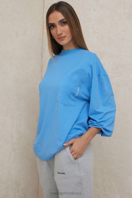 House of CB Strata Blue Long Sleeve Top Clothing 4H6N785