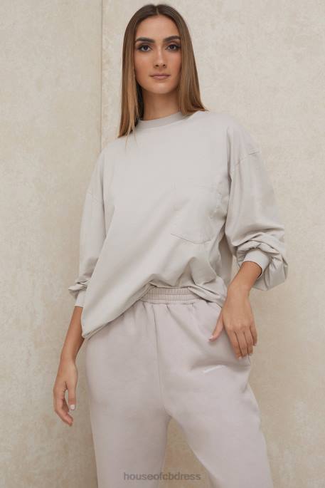 House of CB Strata Stone Long Sleeve Top Clothing 4H6N786