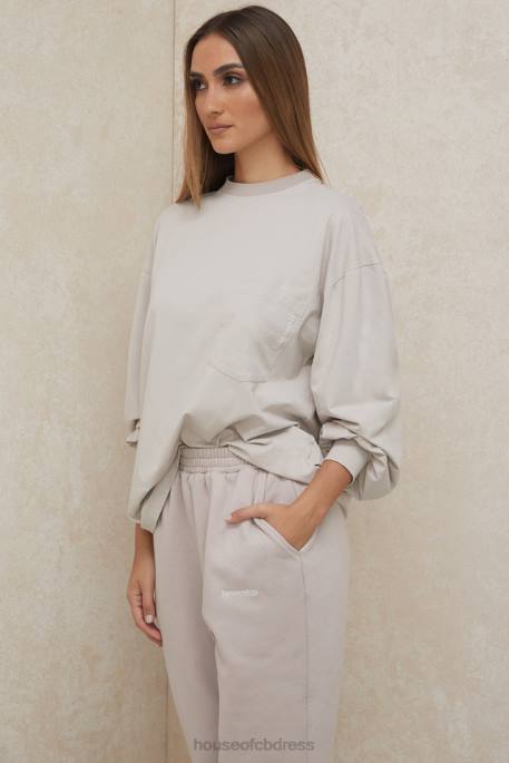 House of CB Strata Stone Long Sleeve Top Clothing 4H6N786