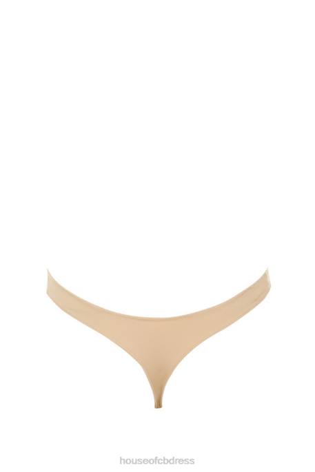 House of CB Beige Plunge Self Adhesive Backless Bodysuit Clothing 4H6N822