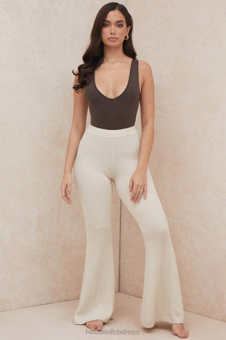 House of CB Karisa Brown V-Neck Bodysuit Clothing 4H6N770
