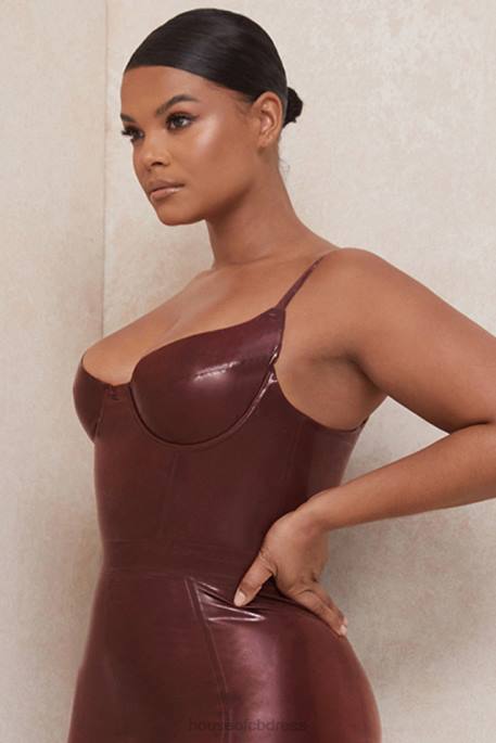 House of CB Tia Raisin Latex Bustier Bodysuit Clothing 4H6N797