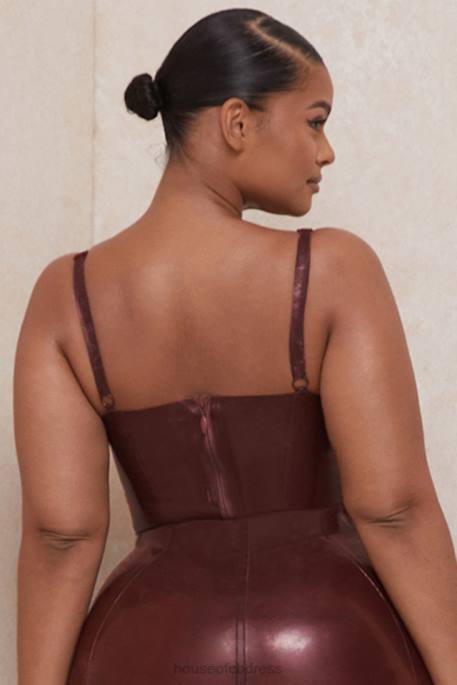 House of CB Tia Raisin Latex Bustier Bodysuit Clothing 4H6N797
