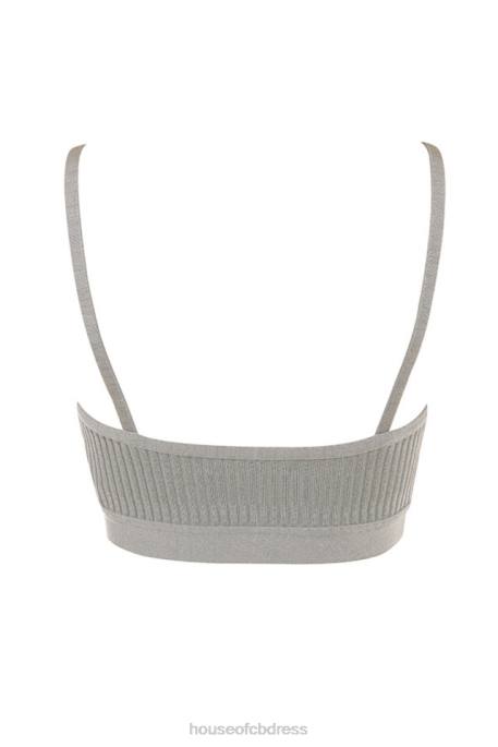 House of CB Evie Grey Marl Bandage Bralette Clothing 4H6N1057