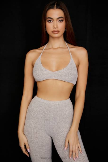 House of CB Jolene Oatmeal Ribbed Knit Bralette Clothing 4H6N731