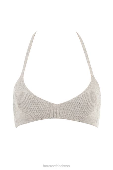 House of CB Jolene Oatmeal Ribbed Knit Bralette Clothing 4H6N731