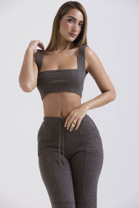 House of CB Sia Charcoal Cashmere Blend Bralette Clothing 4H6N647