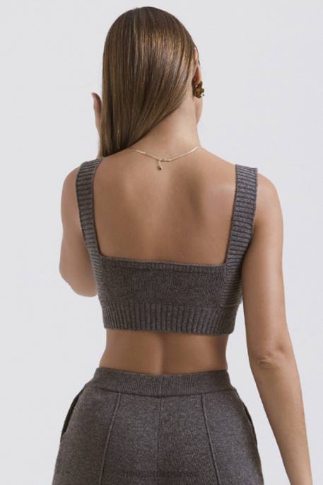 House of CB Sia Charcoal Cashmere Blend Bralette Clothing 4H6N647