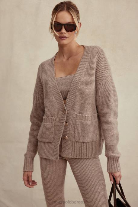 House of CB Alara Barley Chunky Natural Wool Cardigan Clothing 4H6N648