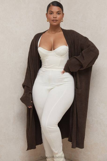 House of CB Chloe Chocolate Knit Oversized Cardigan Clothing 4H6N780