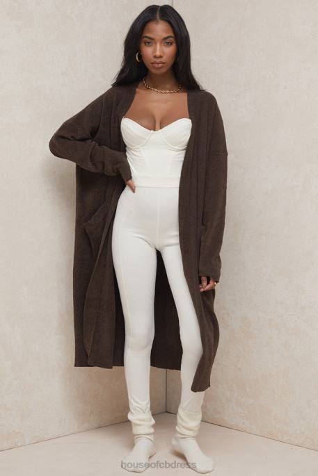 House of CB Chloe Chocolate Knit Oversized Cardigan Clothing 4H6N780