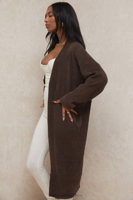House of CB Chloe Chocolate Knit Oversized Cardigan Clothing 4H6N780