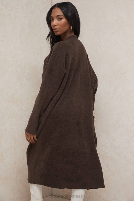 House of CB Chloe Chocolate Knit Oversized Cardigan Clothing 4H6N780