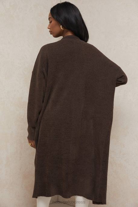 House of CB Chloe Chocolate Knit Oversized Cardigan Clothing 4H6N780