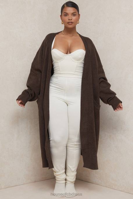 House of CB Chloe Chocolate Knit Oversized Cardigan Clothing 4H6N780