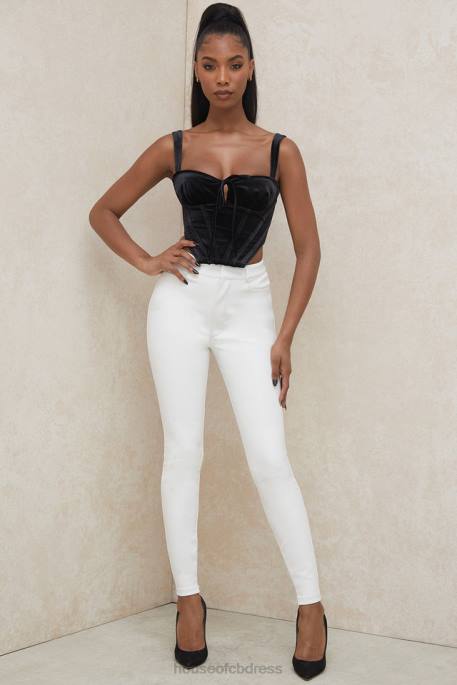 House of CB Aayla Black Velvet Cupped Corset Top Clothing 4H6N99