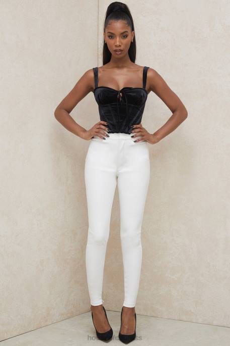 House of CB Aayla Black Velvet Cupped Corset Top Clothing 4H6N99