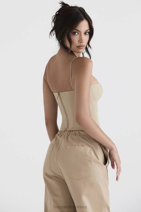 House of CB Audette Camel Structured Corset Clothing 4H6N46