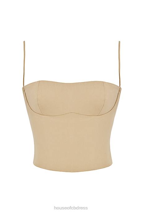 House of CB Audette Camel Structured Corset Clothing 4H6N46