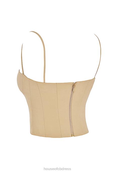House of CB Audette Camel Structured Corset Clothing 4H6N46