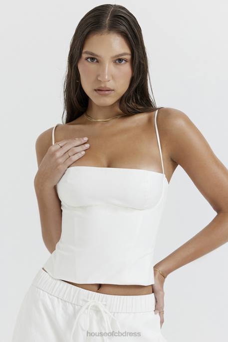 House of CB Audette White Structured Corset Clothing 4H6N22
