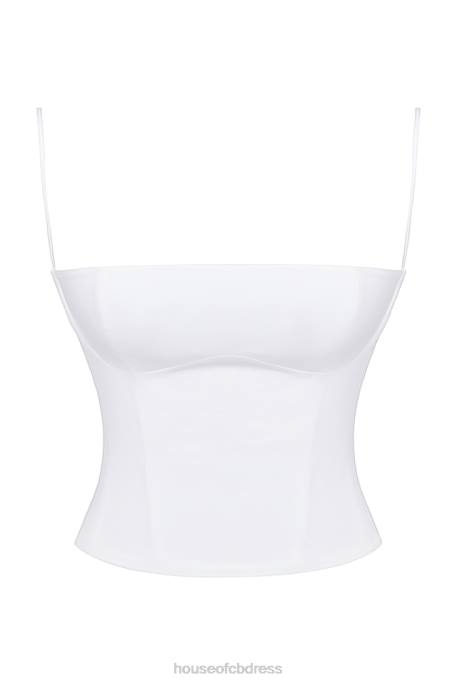 House of CB Audette White Structured Corset Clothing 4H6N22