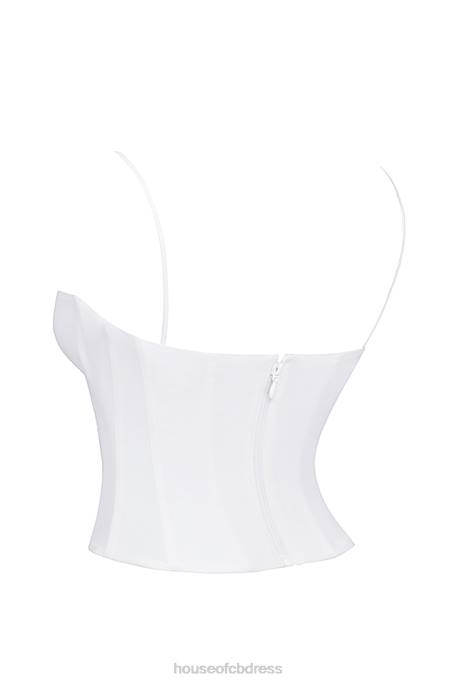 House of CB Audette White Structured Corset Clothing 4H6N22