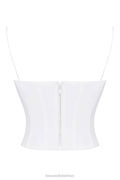 House of CB Audette White Structured Corset Clothing 4H6N22