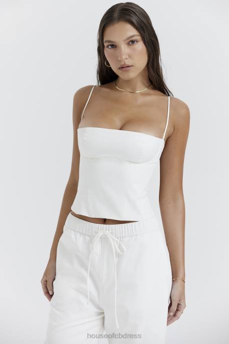 House of CB Audette White Structured Corset Clothing 4H6N22