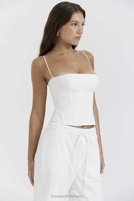 House of CB Audette White Structured Corset Clothing 4H6N22