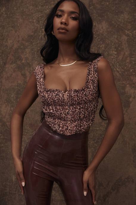 House of CB Carly Animal Print Ruched Corset Clothing 4H6N93