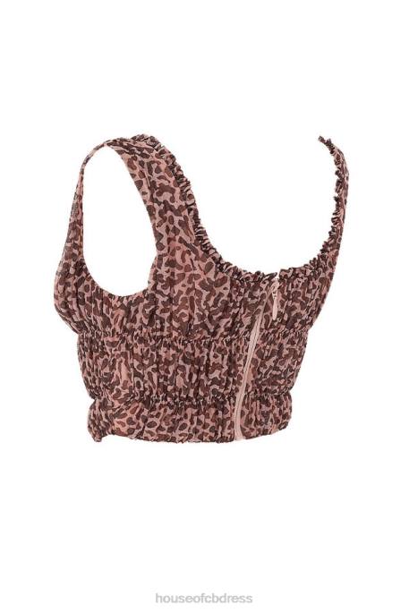 House of CB Carly Animal Print Ruched Corset Clothing 4H6N93