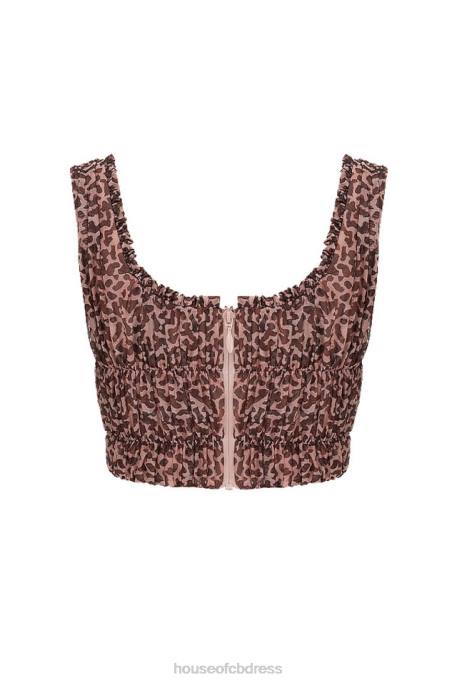 House of CB Carly Animal Print Ruched Corset Clothing 4H6N93