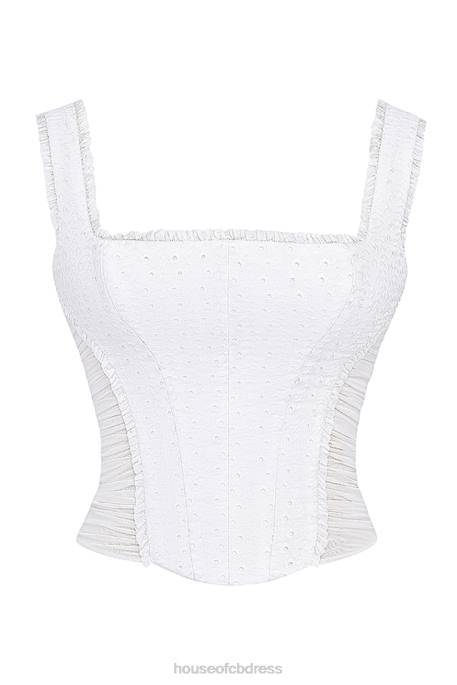 House of CB Catalina White Broderie Anglais Corset Clothing 4H6N21