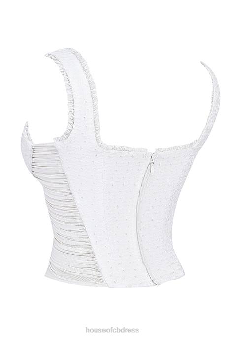 House of CB Catalina White Broderie Anglais Corset Clothing 4H6N21