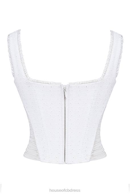 House of CB Catalina White Broderie Anglais Corset Clothing 4H6N21